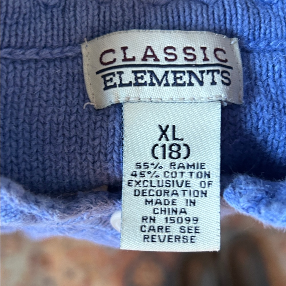 Classic Elements Blue Cardigan Ladybug Daisy Deco… - image 6